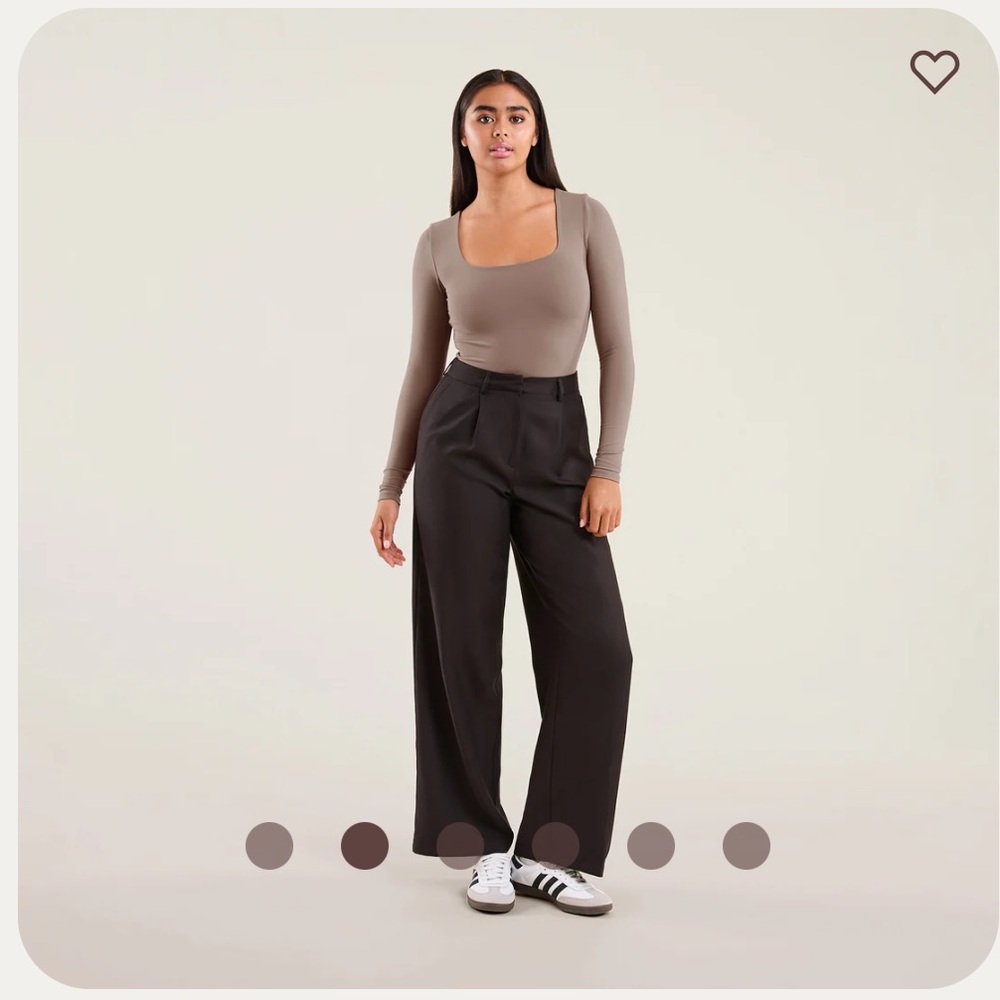 Nuuds Square Neck Bodysuit in Mocha XS